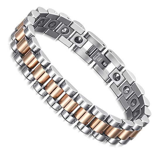 Stainless Steel Bracelet Rose Gold Men Women Germanium Magnetic-Bracelets-Innovato Design-Innovato Design
