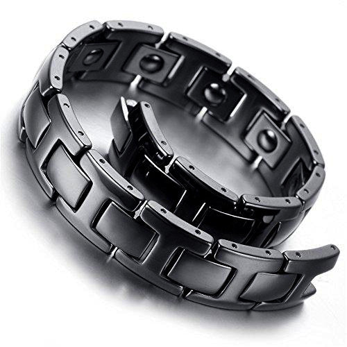 Men Ceramic Bracelet Black Magnetic Arthritis Pain Relief