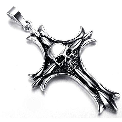 Jewelry Men Gothic Biker Skull Motorcycle Stainless Steel Pendant