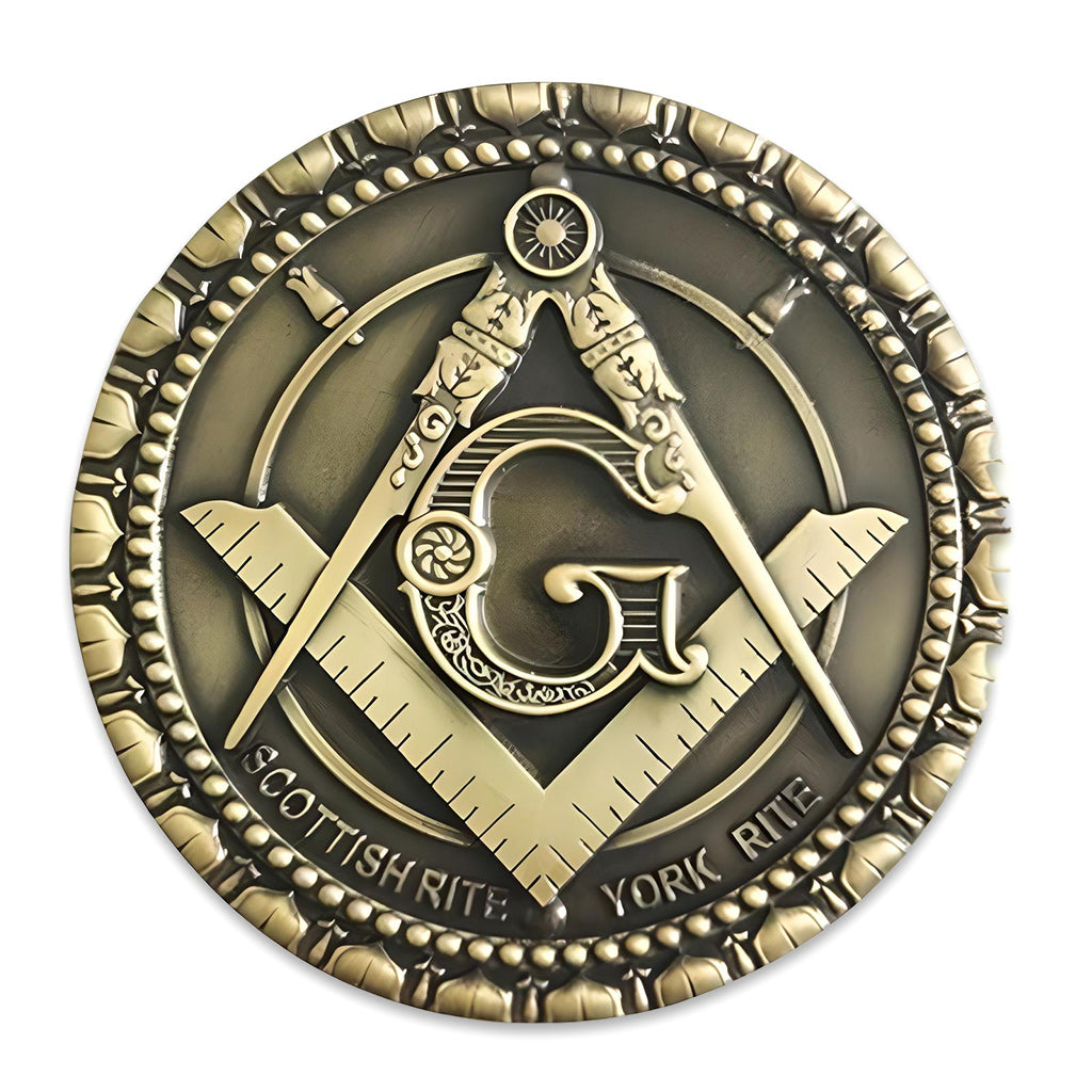 Masonic Chrome Master Mason Pillars Emblem – Auto Car Emblem, Metal, Chrome