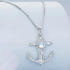 925 Sterling Silver Anchor Sun Sea Charm Pendant Chain Necklace-Necklaces-Innovato Design-Innovato Design
