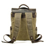 3 Colors Waxed Genuine Leather Backpack Large Capacity-Canvas and Leather Backpack-Innovato Design-Gray-Innovato Design