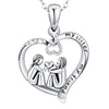 Sterling Silver Always My Sister Forever My Friend Love Heart Pendant Necklace, 18