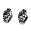 Vintage Stainless Steel Stud Hoop Huggie Earrings CZ Unisex Men Women-Earrings-Innovato Design-Black-Innovato Design