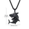 Stainless Steel Box Chain Shark Rock Punk Pendant Necklace-Necklaces-Innovato Design-Gold-20inch-Innovato Design