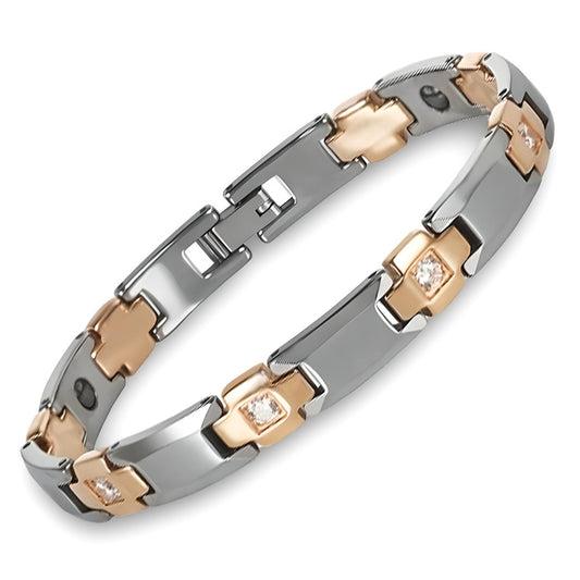 Men Tungsten Gold & Silver Hematite Anti-scratch CZ Bracelet-Bracelets-Innovato Design-Innovato Design