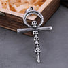 Gothic Silver Skull Cross Pendant Stainless Steel Necklace-Necklaces-Innovato Design-Innovato Design