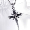 Gothic Stainless Steel Skull Cross Pendant and Chain Necklace-Necklaces-Innovato Design-Innovato Design