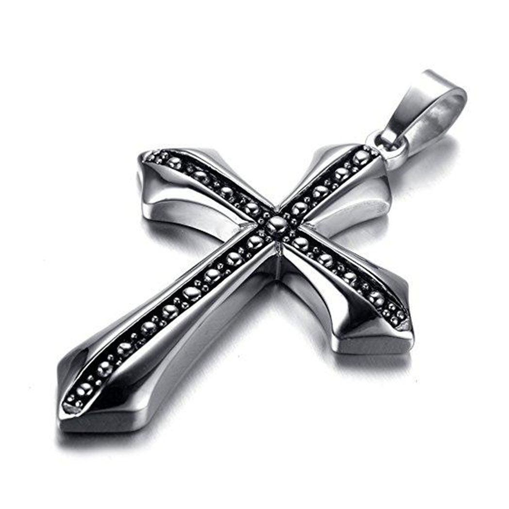 Men Gothic Biker Stainless Steel Cross Pendant Necklace – Innovato