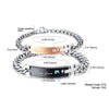 His & Hers Stainless Steel Bracelet Link Wrist CZ Curb Chain Couple Set-Bracelets-Innovato Design-Innovato Design