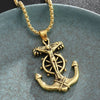 Men's Stainless Steel Pendant Necklace Gold Anchor Nautical Steering Wheel Jesus Cross-Necklaces-Innovato Design-Innovato Design