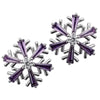 Hypoallergenic Surgical Steel Christmas Snowflake Stud Earrings-Earrings-Innovato Design-Purple-Innovato Design