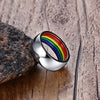8mm Silver Stainless Steel Rainbow Enamel Wedding Engagement Promise Band Ring-Rings-Innovato Design-7-Innovato Design