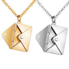 Love You Letter Envelope Locket Pendant Couple Necklace Set-Necklaces-Innovato Design-Gold and Silver-Innovato Design