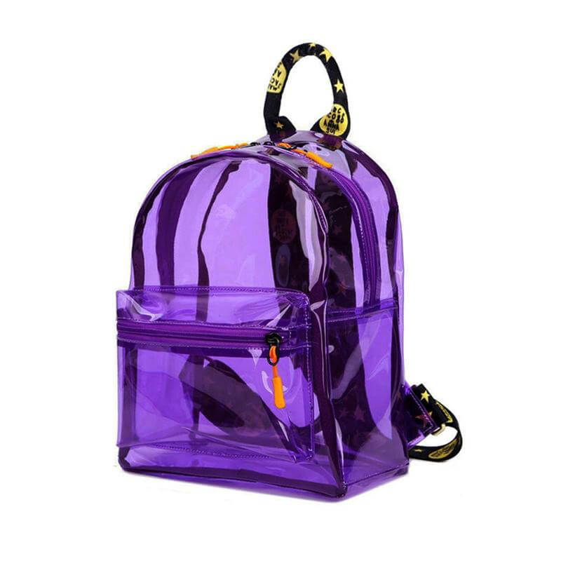 Cute Clear Mini Backpack Transparent Bookbag PVC for Women, Purple Cute Clear Mini Backpack Transparent Bookbag PVC for Women, Purple