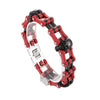 Stainless Steel Two Tone Skull Bracelet-Skull Bracelet-Innovato Design-Red-Innovato Design