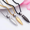 Stainless Steel Vintage Bullet Pendant with Crystal Necklace-Necklaces-Innovato Design-Black-Innovato Design