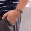 Two Tone Copper Bracelet Engraved Cross Arthritis Relief Adjustable-Bracelets-Innovato Design-Innovato Design