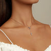 925 Sterling Silver Colorful Crystal Cross Pendant with Heart Charm Necklace-Necklaces-Innovato Design-Innovato Design