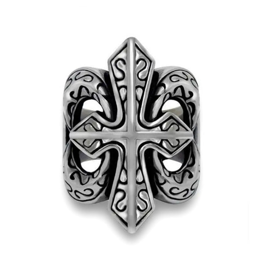 Big Cross 316L Stainless Steel Fashion Punk Style Ring-Rings-Innovato Design-7-Innovato Design