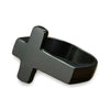 Men 5mm Stainless Steel Cross Ring Christian Wedding Black Band Polished-Rings-Innovato Design-8-Innovato Design