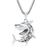 Stainless Steel Box Chain Shark Rock Punk Pendant Necklace-Necklaces-Innovato Design-Silver-20inch-Innovato Design