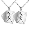 Love You Letter Envelope Locket Pendant Couple Necklace Set-Necklaces-Innovato Design-Silver-Innovato Design