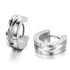 8PCS Stainless Steel Men Women Hoop Earrings Huggie Ear Plug Hypoallergenic-Earrings-Innovato Design-Innovato Design