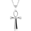Stainless Steel Pendant Necklace Purple Silver Egyptian Ankh Cross-Necklaces-Innovato Design-Silver-Innovato Design
