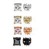 4 Pairs Stainless Steel Stud Earrings for Men Women Ear Non - Piercing Earrings Cubic Zirconia Inlaid-Earrings-Innovato Design-4 Pairs 8MM Square-Innovato Design