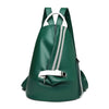 Large Side Zipper Leather Backpack in Multiple Colors-Leather Backpacks-Innovato Design-Green-10 in-Innovato Design