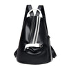 Large Side Zipper Leather Backpack in Multiple Colors-Leather Backpacks-Innovato Design-Black-10 in-Innovato Design