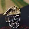 Men's 925 Sterling Silver Caribbean Pirate Skull Ring Adjustable-Rings-Innovato Design-Adjustable-Innovato Design