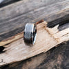 8mm Brushed Two Grooved Tungsten Carbide Wedding Ring-Rings-Innovato Design-Black-5-Innovato Design