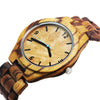 Black and Zebrawood Watch with Quartz Movement-Watches-Innovato Design-Zebra-Innovato Design