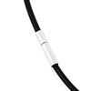 Men's 2mm Wide Alloy Rubber Cord Necklace Chain Black Silver Tone 14~40 Inch-Necklaces-Innovato Design-15.0 inches-Innovato Design