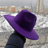 Solid Color Wide Brim Wool Felt Fedora Hat-Hats-Innovato Design-Black-L-Innovato Design
