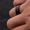 8mm Red & Black Celtic Dragon Tungsten Carbide Comfort Fit Wedding Ring-Rings-Innovato Design-5-Innovato Design