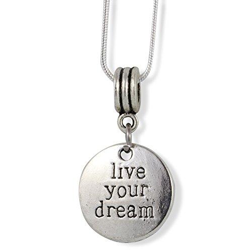 Live Your Dream Charm Snake Chain Necklace-Necklaces-Innovato Design-Innovato Design