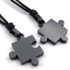 2pcs Men & Women Couples Stainless Steel Puzzle Pendant Love Necklace Set, Black-Necklaces-Innovato Design-Innovato Design