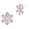 Hypoallergenic Surgical Steel Christmas Snowflake Stud Earrings-Earrings-Innovato Design-Pink-Innovato Design