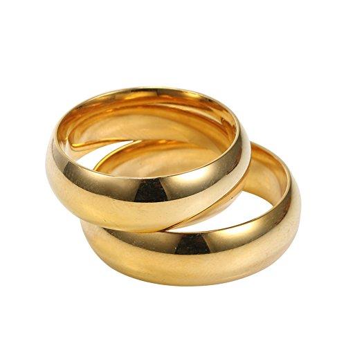 Women's Men's 10k Yellow Gold 6mm Traditional Plain Wedding Band/Couples Ring/Engagement Ring-Rings-Innovato Design-4-Innovato Design