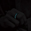 8mm Blue Celtic Dragon Luminous Glow Black Titanium Wedding Ring for Unisex-Wedding Rings-Innovato Design-6-Innovato Design