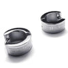 Stainless Steel Men Huggie Hinged Hoop Stud Earrings Set, Silver Color-Earrings-Innovato Design-Innovato Design