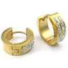 Men Cubic Zirconia Stainless Steel Stud Huggie Hoop Earrings Set, Gold-Earrings-Innovato Design-Innovato Design