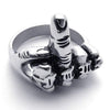 Men Biker Finger Up Stainless Steel Ring Black-Rings-Innovato Design-5-Innovato Design