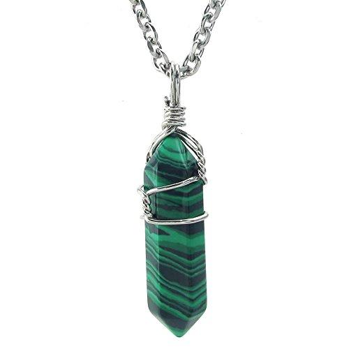 Dillard's Malachite Stone Round Short Pendant Necklace