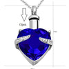 Heart Cremation Jewelry Urn Necklace for Ashes Memorial Keepsake Pendant-Necklaces-Innovato Design-Blue-Innovato Design