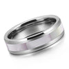 Men,Women's Tungsten Mother of Pearl Abalone Shell Ring Band Silver Tone-Rings-Innovato Design-6-Innovato Design