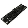 Braided Mens Wide Black Leather Bracelet Wristband Bangle with Snap Buttons-Bracelets-Innovato-Innovato Design